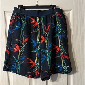 Men's Floral Print Shorts Russell Size L